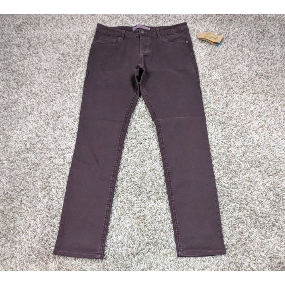 Woolrich Slim Fit Jeans Women's Sz 6 Burgundy Stretch Denim Cotton Blend NEW